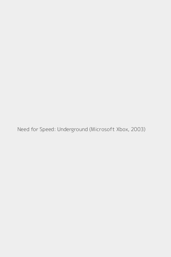 Need for Speed: Underground (Microsoft Xbox, 2003)