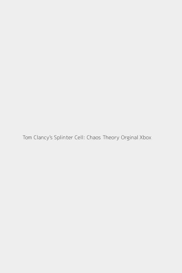 Tom Clancy's Splinter Cell: Chaos Theory Orginal Xbox