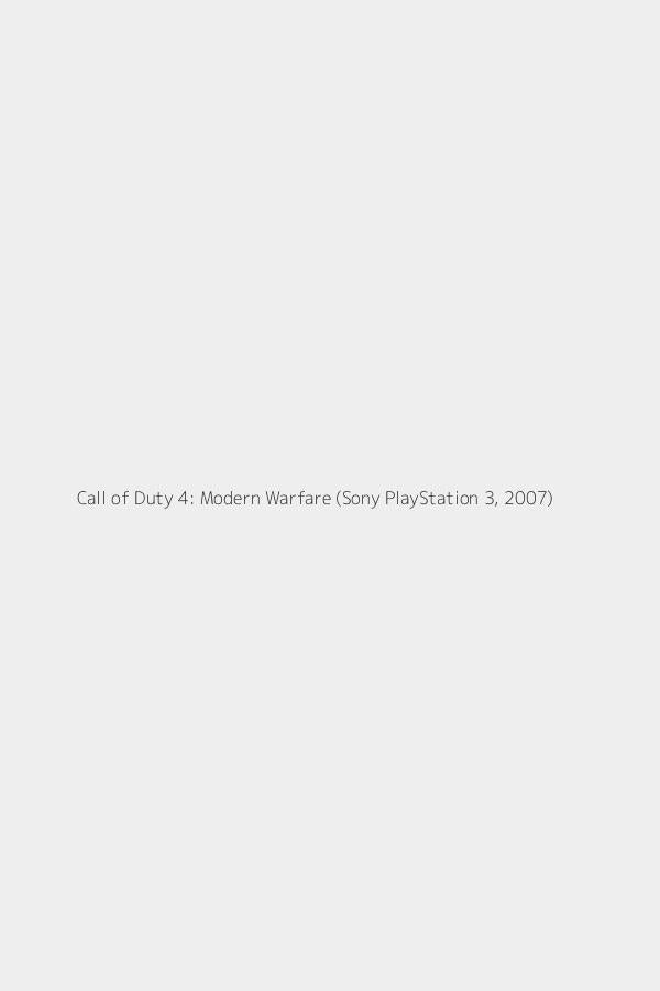 Call of Duty 4: Modern Warfare (Sony PlayStation 3, 2007)