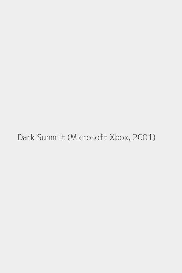 Dark Summit (Microsoft Xbox, 2001)