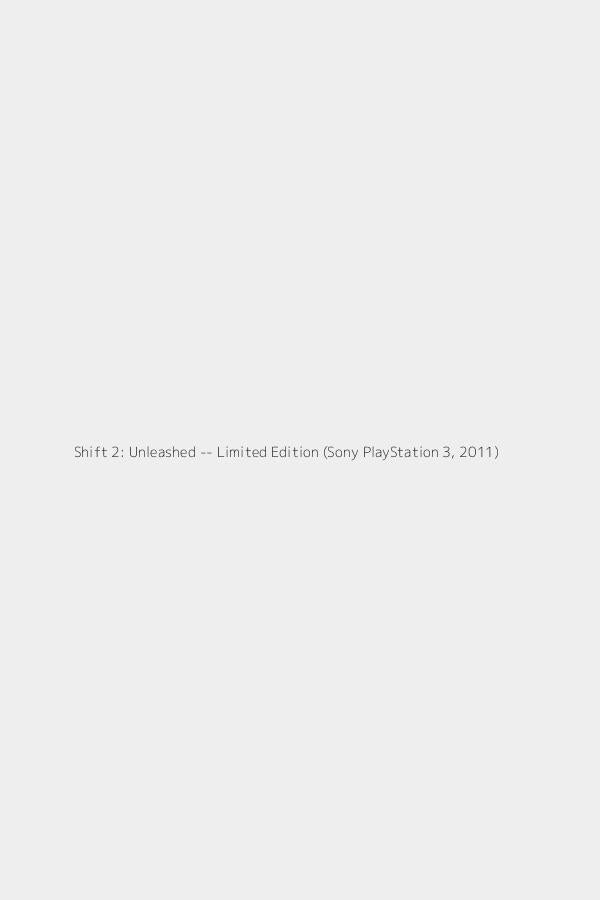 Shift 2: Unleashed -- Limited Edition (Sony PlayStation 3, 2011)