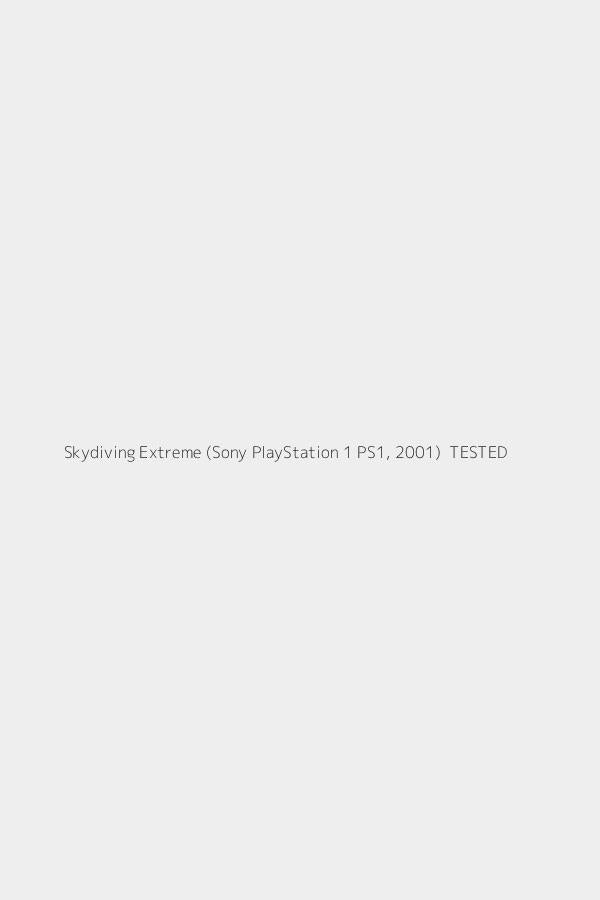 Skydiving Extreme (Sony PlayStation 1 PS1, 2001)  TESTED