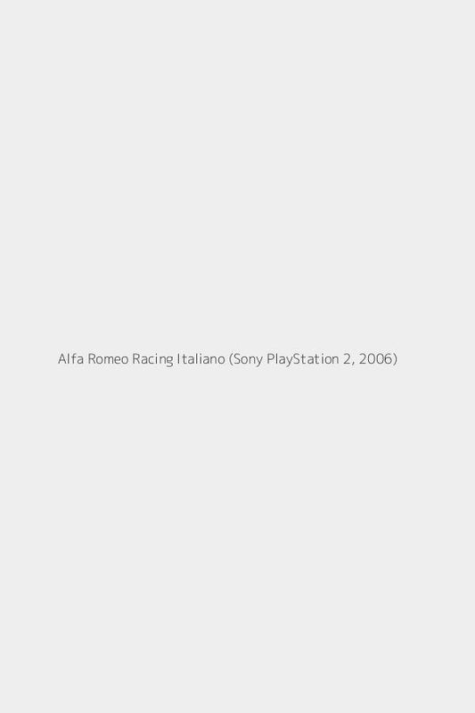 Alfa Romeo Racing Italiano (Sony PlayStation 2, 2006)