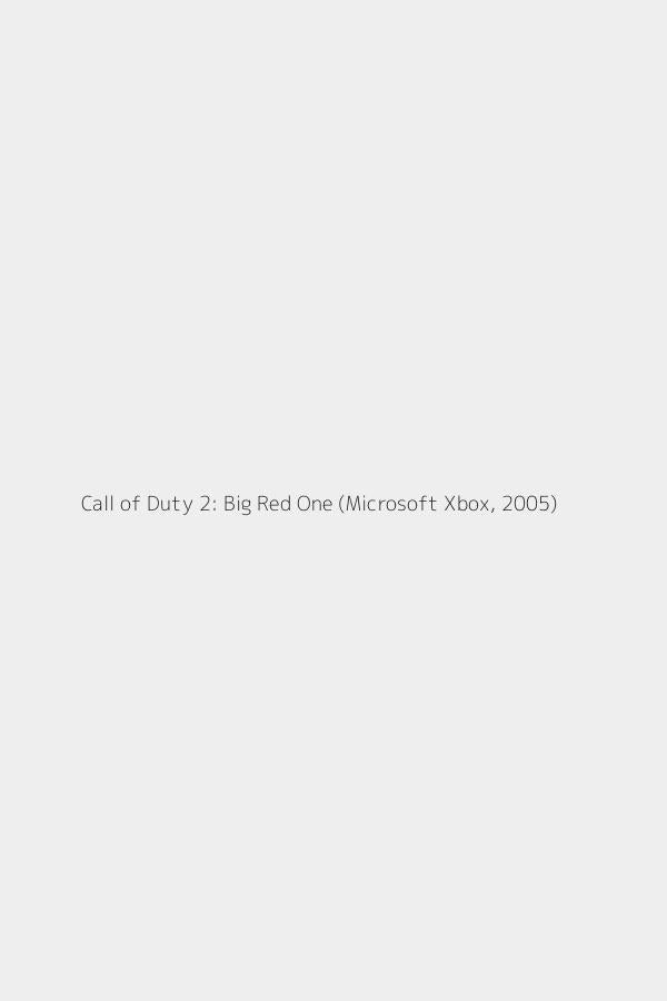 Call of Duty 2: Big Red One (Microsoft Xbox, 2005)