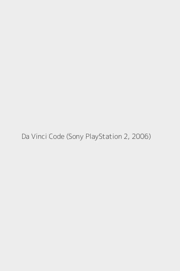 Da Vinci Code (Sony PlayStation 2, 2006)