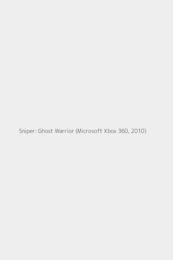 Sniper: Ghost Warrior (Microsoft Xbox 360, 2010)
