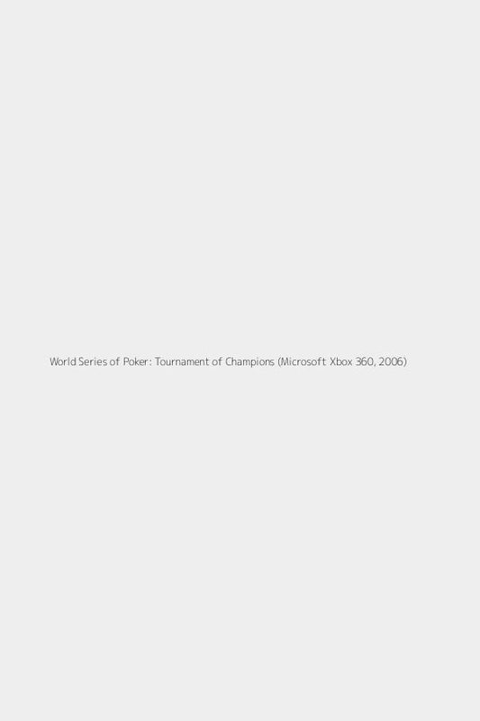 World Series of Poker: Tournament of Champions (Microsoft Xbox 360, 2006)