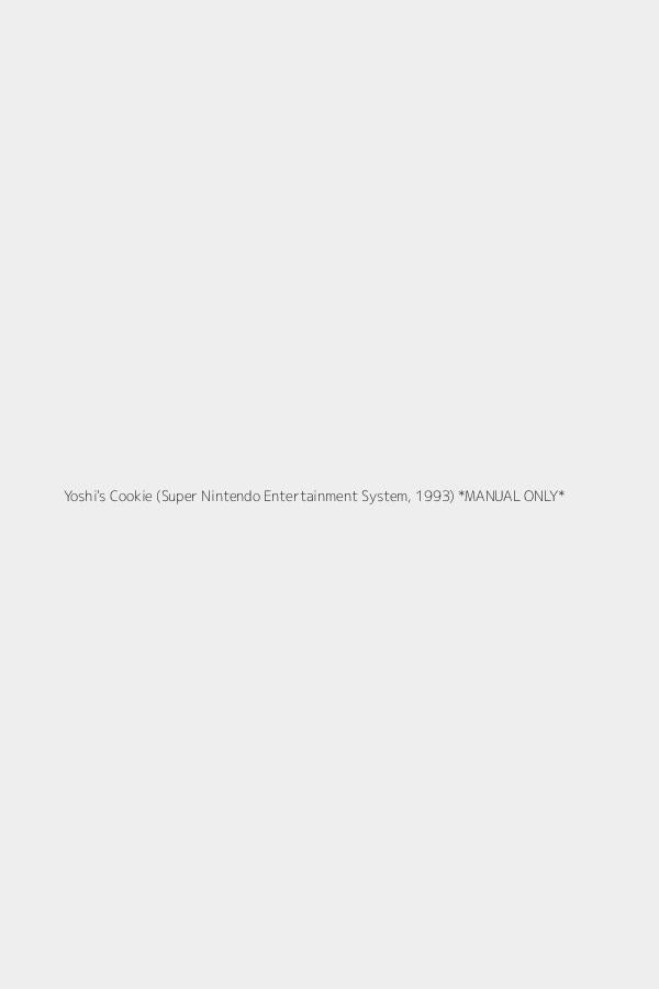 Yoshi's Cookie (Super Nintendo Entertainment System, 1993) *MANUAL ONLY*