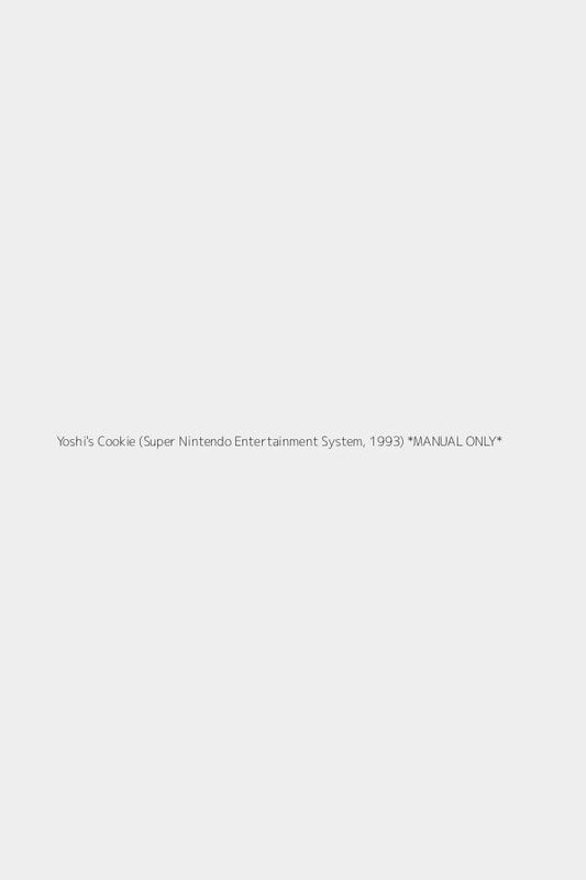 Yoshi's Cookie (Super Nintendo Entertainment System, 1993) *MANUAL ONLY*