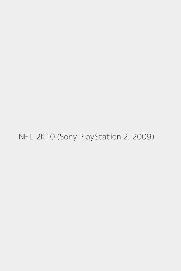 NHL 2K10 (Sony PlayStation 2, 2009)